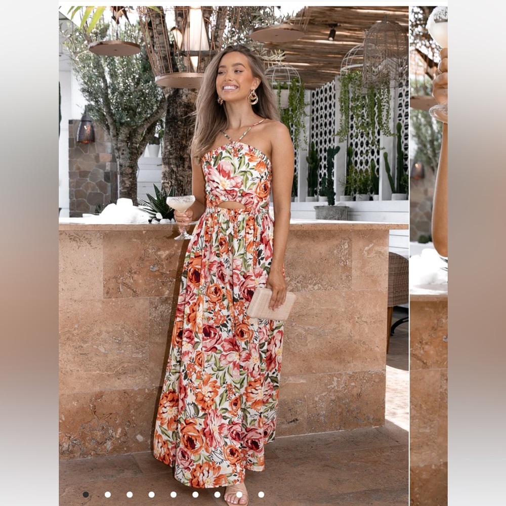 Petal and Pup Seven Wonders Madeira Maxi Dress - orange floral